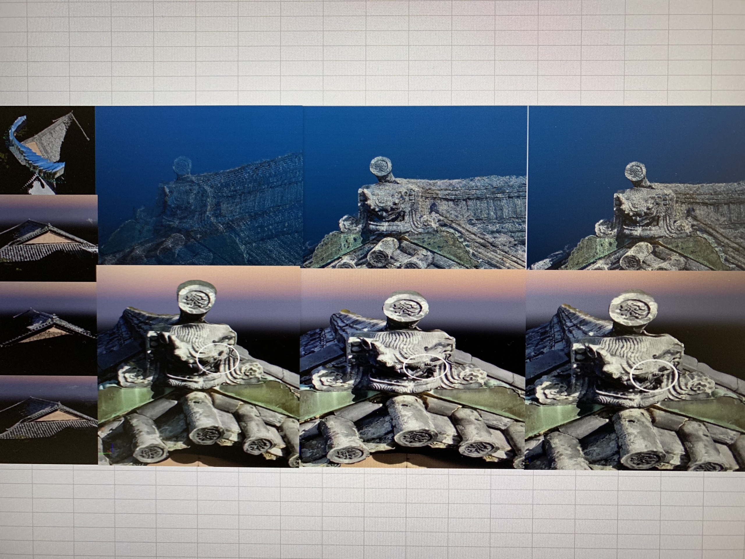 ドローン撮影による鬼瓦の3D化検討