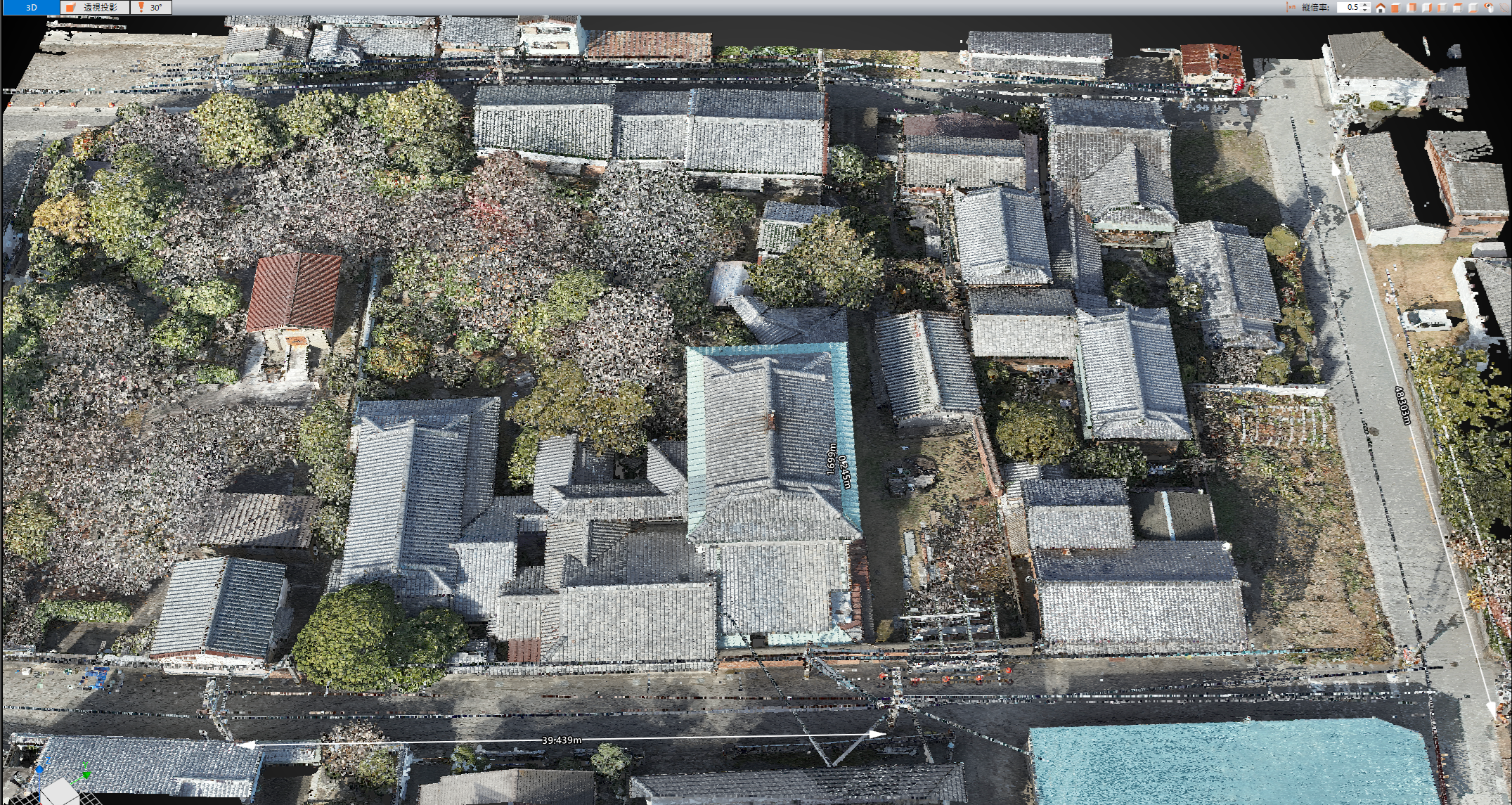 濱口家住宅（国指定文化財）修復・耐震事前調査ドローン撮影