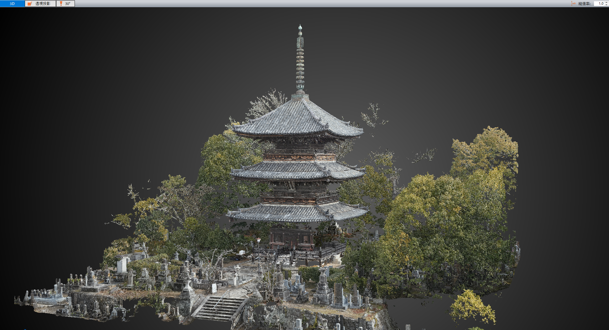 金戎光明寺（京都）3重の塔修復事前調査によるドローン撮影