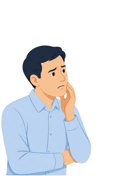 外壁のひび割れの進行に悩む施設管理者のイラスト